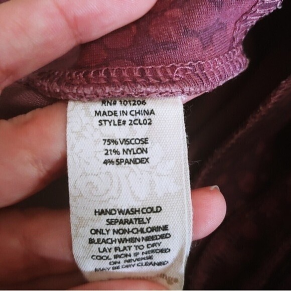 Soft Surroundings Women Size M Purple Speckled Ponte Pull On Straight Leg Pants - Picture 4 of 17